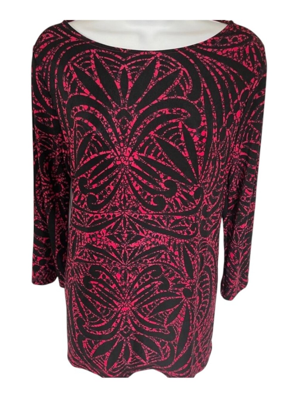 Chico's Travelers Red & Black Tunic Size 1